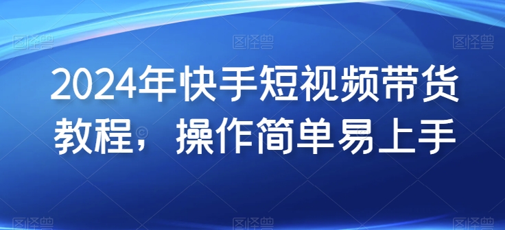 2024年快手短视频带货教程，操作简单易上手-林文副业站