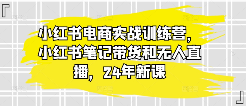 小红书电商实战训练营，小红书笔记带货和无人直播，24年新课-林文副业站