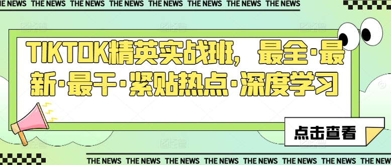 TIKTOK精英实战班，最全·最新·最干·紧贴热点·深度学习-林文副业站