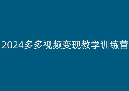 2024多多视频变现教学训练营，新手保姆级教程，适合新手小白-林文副业站
