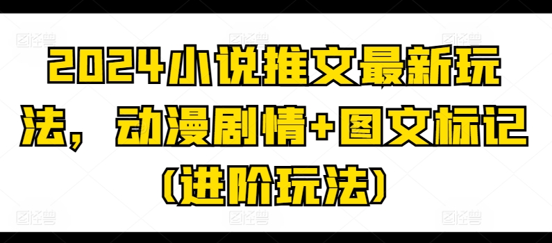 2024小说推文最新玩法，动漫剧情+图文标记(进阶玩法)-林文副业站