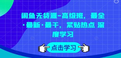闲鱼无货源-高级班，最全·最新·最干，紧贴热点 深度学习-林文副业站