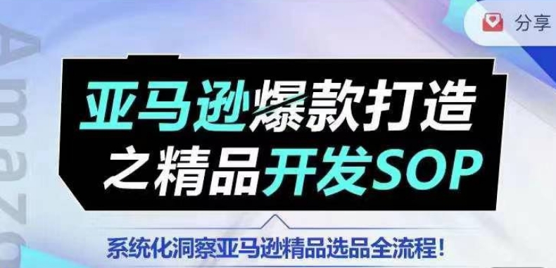 【训练营】亚马逊爆款打造之精品开发SOP，系统化洞察亚马逊精品选品全流程-林文副业站