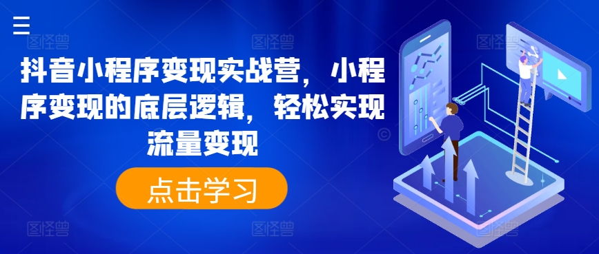 抖音小程序变现实战营，小程序变现的底层逻辑，轻松实现流量变现-林文副业站