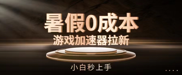 暑假0成本游戏加速器拉新，小白秒上手，无需投资【揭秘】-林文副业站