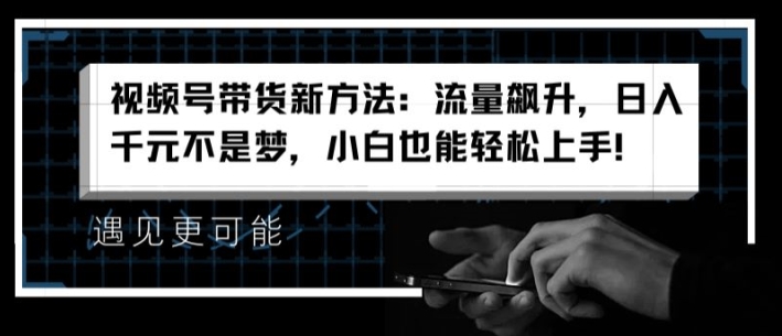 视频号带货新方法：流量飙升，日入千元不是梦，小白也能轻松上手【揭秘】-林文副业站