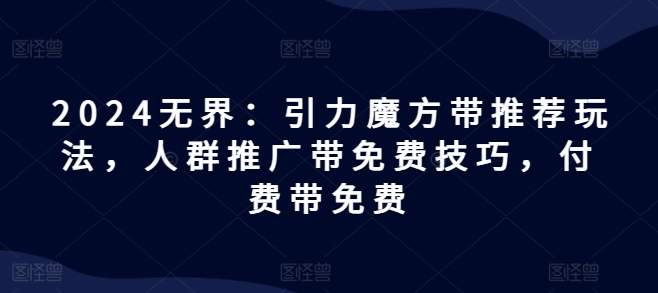 2024无界：引力魔方带推荐玩法，人群推广带免费技巧，付费带免费-林文副业站