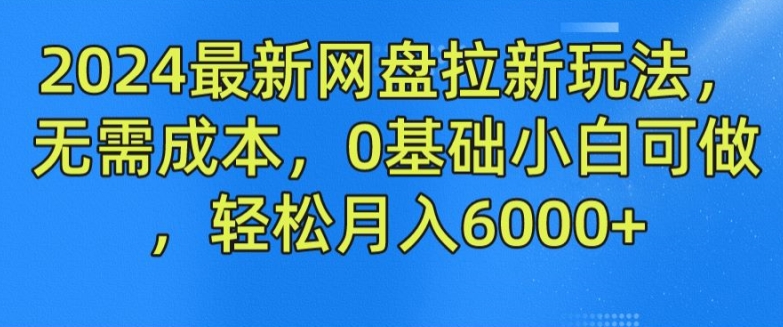2024最新网盘拉新玩法，无需成本，0基础小白可做，轻松月入6000+【揭秘】-林文副业站