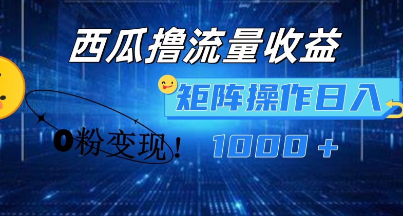 西瓜视频撸流量，简单上手，0粉变现矩阵操作，日入1000+【揭秘】-林文副业站