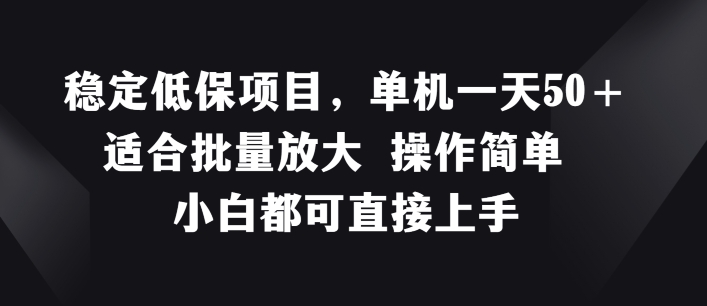 稳定低保项目，单机一天50+适合批量放大 操作简单 小白都可直接上手【揭秘】-林文副业站