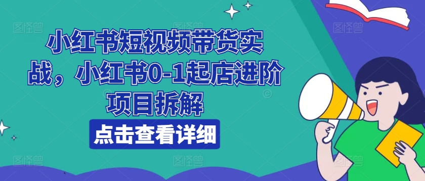 小红书短视频带货实战，小红书0-1起店进阶项目拆解-林文副业站