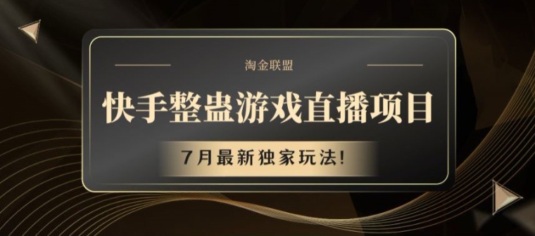 快手整蛊游戏直播项目，7月最新独家玩法【揭秘】-林文副业站