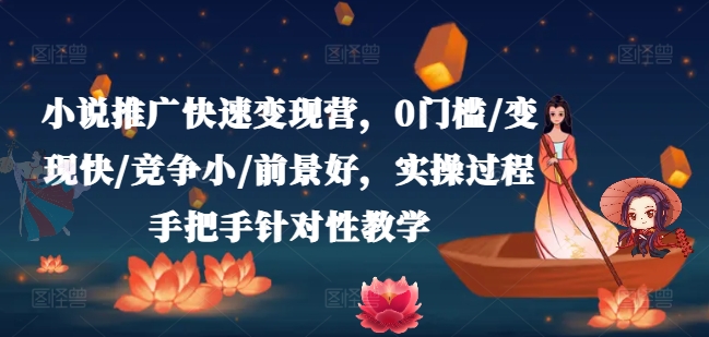 小说推广快速变现营，0门槛/变现快/竞争小/前景好，实操过程手把手针对性教学-林文副业站