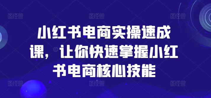 小红书电商实操速成课，让你快速掌握小红书电商核心技能-林文副业站