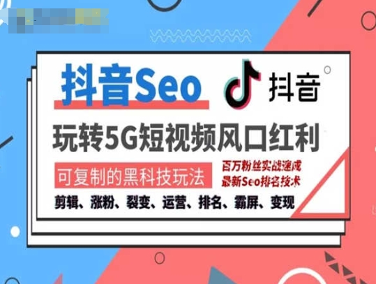 抖音SEO引流培训课程-抓住抖音风口，实现搜索排名，获取精准流量，快速成交变现-林文副业站