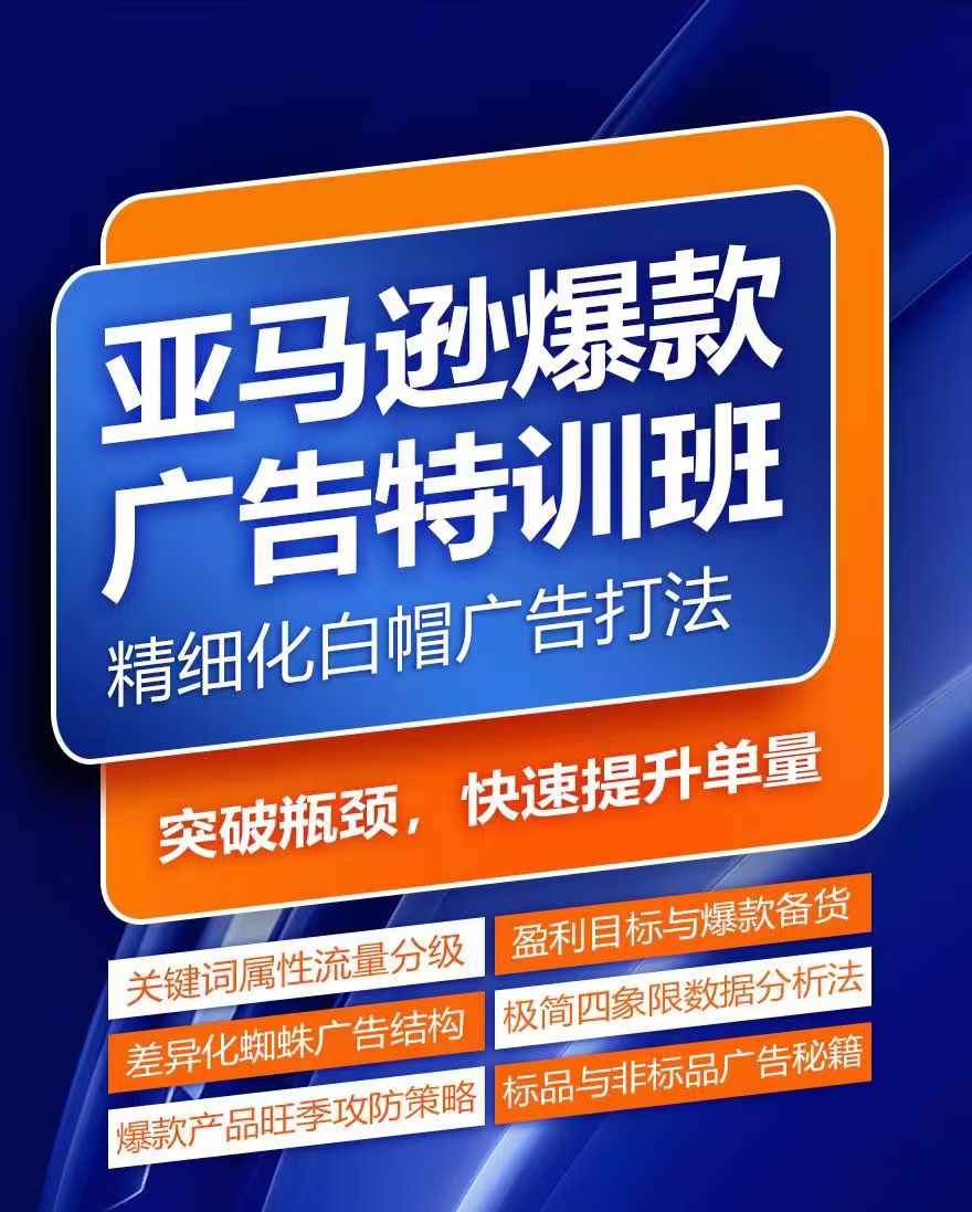亚马逊爆款广告特训班，快速掌握亚马逊关键词库搭建方法，有效优化广告数据并提升旺季销量-林文副业站