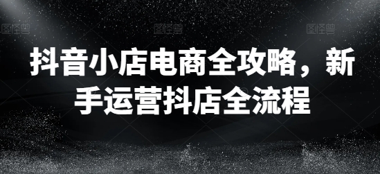 抖音小店电商全攻略，新手运营抖店全流程-林文副业站