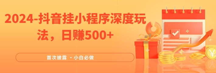 2024全网首次披露，抖音挂小程序深度玩法，日赚500+，简单、稳定，带渠道收入，小白必做【揭秘】-林文副业站