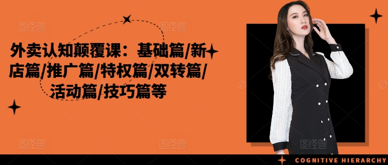 外卖认知颠覆课：基础篇/新店篇/推广篇/特权篇/双转篇/活动篇/技巧篇等-林文副业站