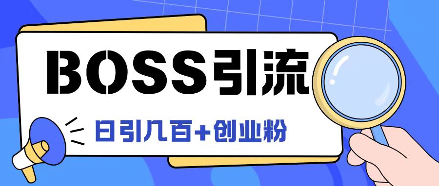 Boss直聘引流创业粉最新玩法日引100+创业粉【揭秘】-林文副业站