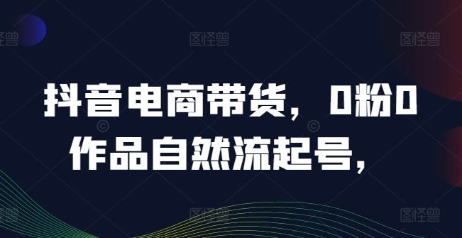 抖音电商带货，0粉0作品自然流起号，热销20多万人的抖音课程的经验分享-林文副业站