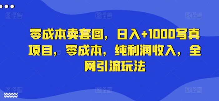 零成本卖套图，日入+1000写真项目，零成本，纯利润收入，全网引流玩法-林文副业站