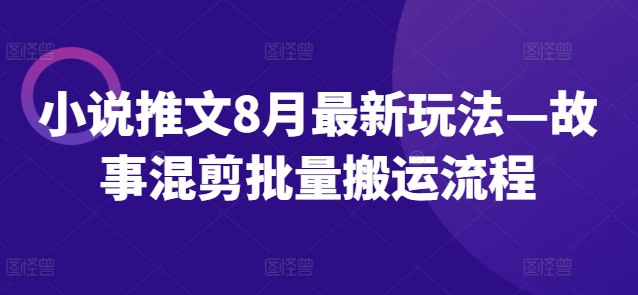 小说推文8月最新玩法—故事混剪批量搬运流程-林文副业站