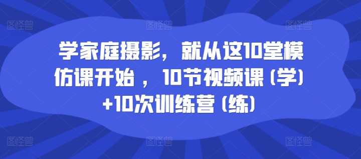 学家庭摄影，就从这10堂模仿课开始 ，10节视频课(学)+10次训练营(练)-林文副业站