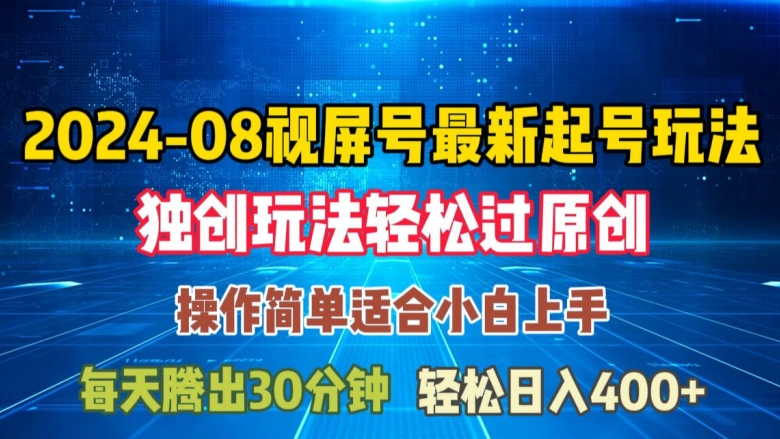 08月视频号最新起号玩法，独特方法过原创日入三位数轻轻松松【揭秘】-林文副业站