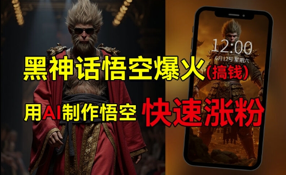 黑神话悟空爆火，已有人利用这波热点变现几十万，普通人也可用AI蹭上这波热度搞钱，有多重变现方法-林文副业站