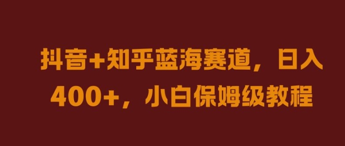 抖音+知乎蓝海赛道，日入几张，小白保姆级教程【揭秘】-林文副业站