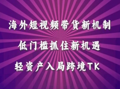 海外短视频Tiktok带货新机制，低门槛抓住新机遇，轻资产入局跨境TK-林文副业站