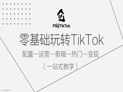 零基础玩转TikTok，配置一运营一剪辑一热门一变现，一站式教学-林文副业站