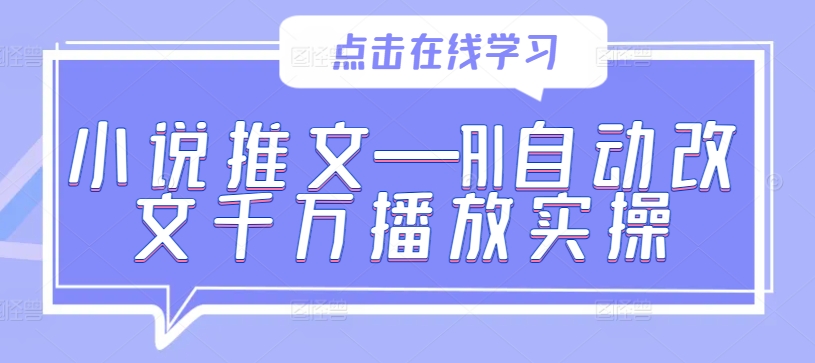 小说推文—AI自动改文千万播放实操-林文副业站