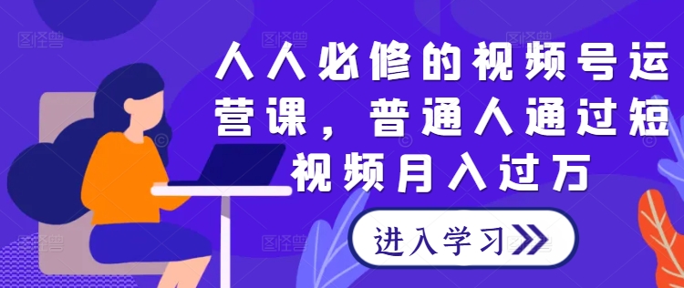 人人必修的视频号运营课，普通人通过短视频月入过万-林文副业站