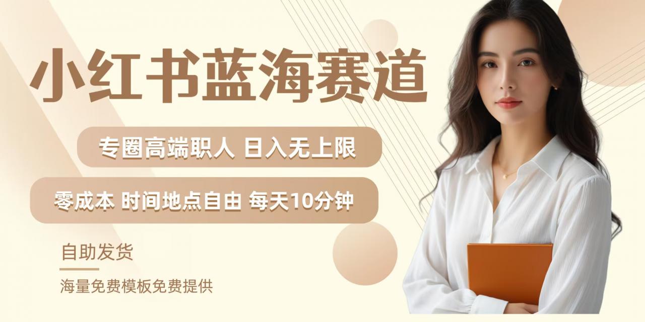 小红书蓝海赛道，圈中高端职场人，月入无上限，可矩阵，内含私域实操教程!-林文副业站
