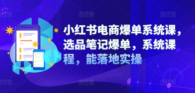 小红书电商爆单系统课，选品笔记爆单，系统课程，能落地实操-林文副业站