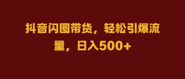 抖音闪图带货，轻松引爆流量，日入几张【揭秘】-林文副业站