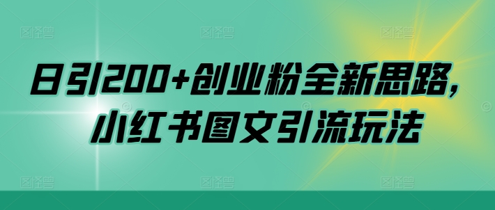 日引200+创业粉全新思路，小红书图文引流玩法【揭秘】-林文副业站