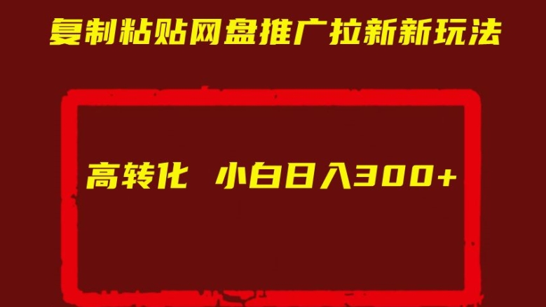 复制粘贴网盘推广拉新新玩法高转化小白日入300+【揭秘】-林文副业站