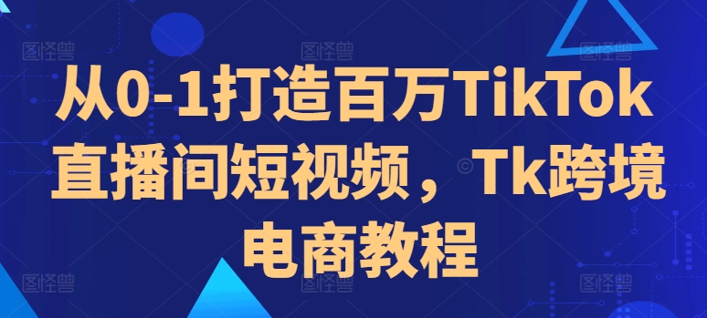 从0-1打造百万TikTok直播间短视频，Tk跨境电商教程-林文副业站