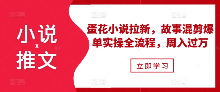 小说推文之蛋花小说拉新，故事混剪爆单实操全流程，周入过万-林文副业站