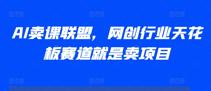 AI卖课联盟，网创行业天花板赛道就是卖项目-林文副业站
