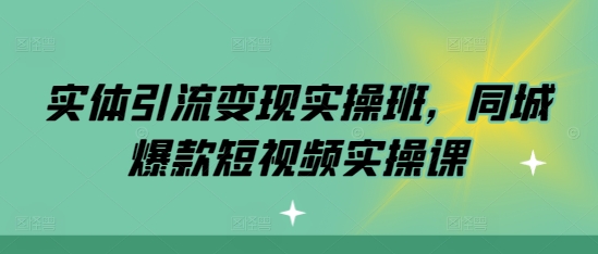 实体引流变现实操班，同城爆款短视频实操课-林文副业站