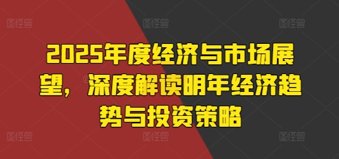 2025年度经济与市场展望，深度解读明年经济趋势与投资策略-林文副业站