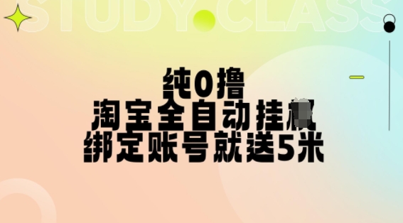 纯0撸，淘宝全自动挂JI，授权登录就得5米，多号多赚【揭秘】-林文副业站