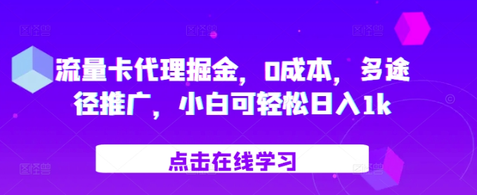 流量卡代理掘金，0成本，多途径推广，小白可轻松日入1k-林文副业站