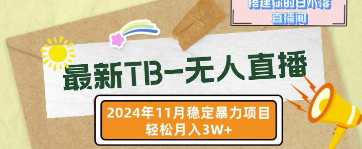 【最新TB-无人直播】11月最新，打造你的日不落直播间，轻松月入过W【揭秘】-林文副业站