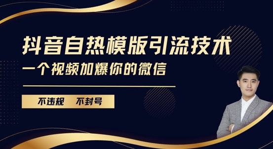 抖音最新自热模版引流技术，不违规不封号，一个视频加爆你的微信【揭秘】-林文副业站