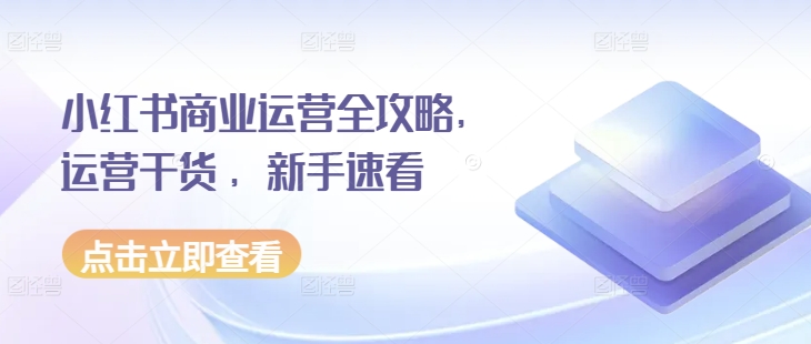 小红书商业运营全攻略，运营干货 ，新手速看-林文副业站